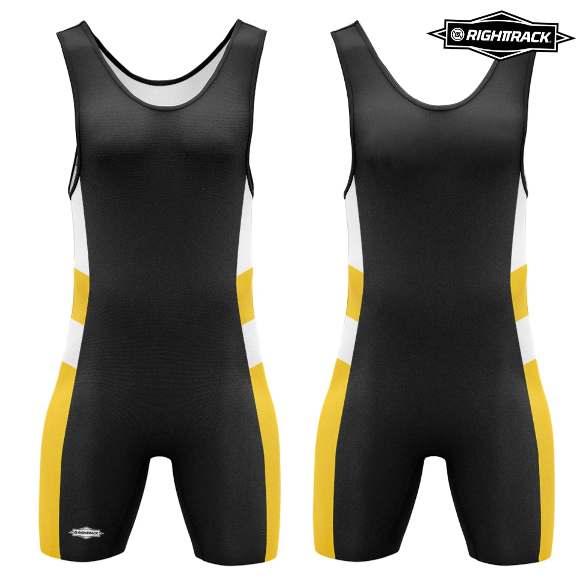 black and Yellow Men's Dominant Wrestling Singlet from Pridevoyageshop