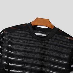 black striped The Venetian Sheer Stripe Tee - pridevoyageshop.com - gay men’s harness, lingerie and fetish wear