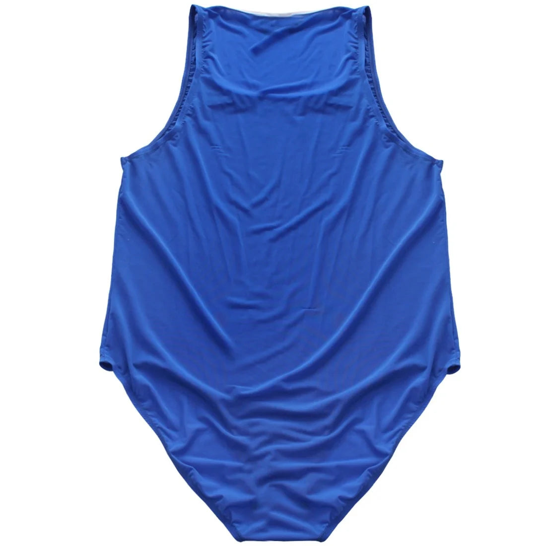 blue HotBod Classic Tank Bodysuit flat-lay detail showing tank straps and body-hugging silhouette – pridevoyageshop.com – gay men’s harness, lingerie and fetish wear