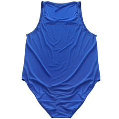 blue HotBod Classic Tank Bodysuit flat-lay detail showing tank straps and body-hugging silhouette – pridevoyageshop.com – gay men’s harness, lingerie and fetish wear