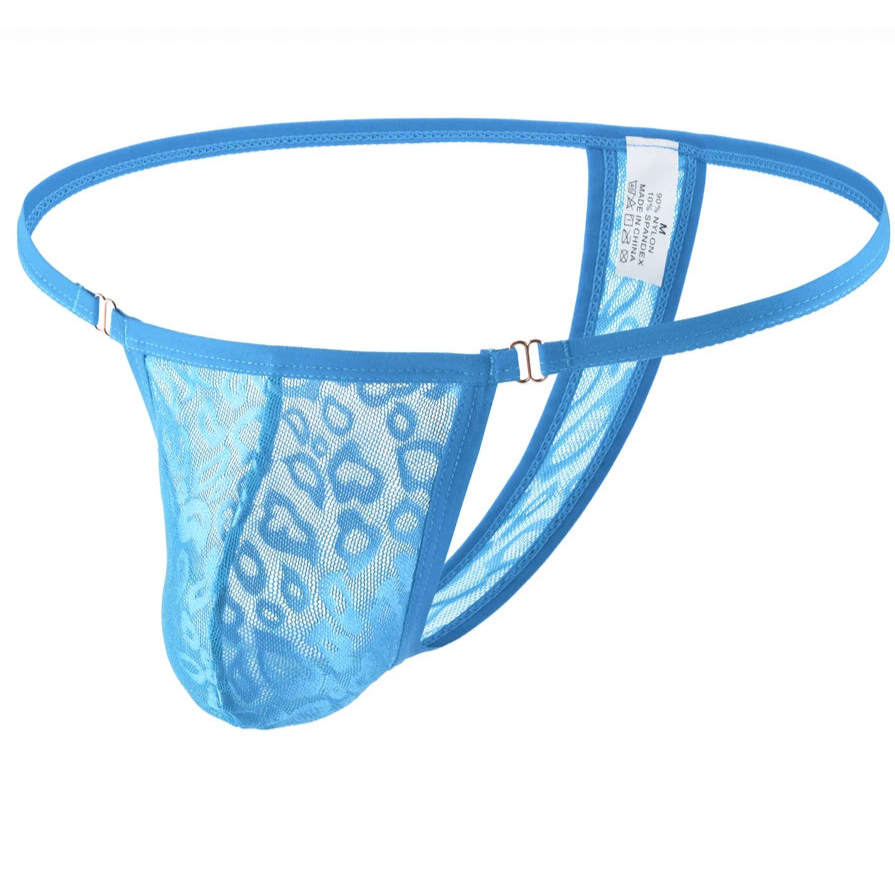 blue Men’s Barely Bound Lace Thong - pridevoyageshop.com - gay men’s thongs, boxers, briefs and jockstraps