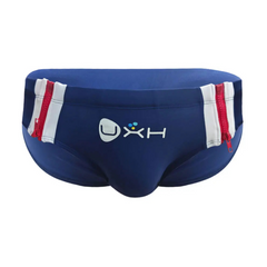 blue Men’s Double Zipper Pouch Swim Briefs - pridevoyageshop.com - gay men’s sexy swim briefs, trunks, board shorts, and bikinis