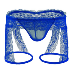 blue Men’s Kinked Up Floral Lace Boxers - pridevoyageshop.com - gay men’s thongs, boxers, briefs and jockstraps