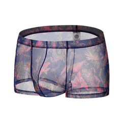 blue Men’s Print See-Through Boxers - pridevoyageshop.com - gay men’s thongs, boxers, briefs and jockstraps