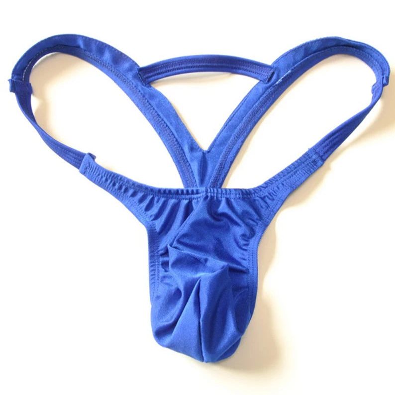 blue Men’s Slingshot Seduction Thong - pridevoyageshop.com - gay men’s thongs, boxers, briefs and jockstraps