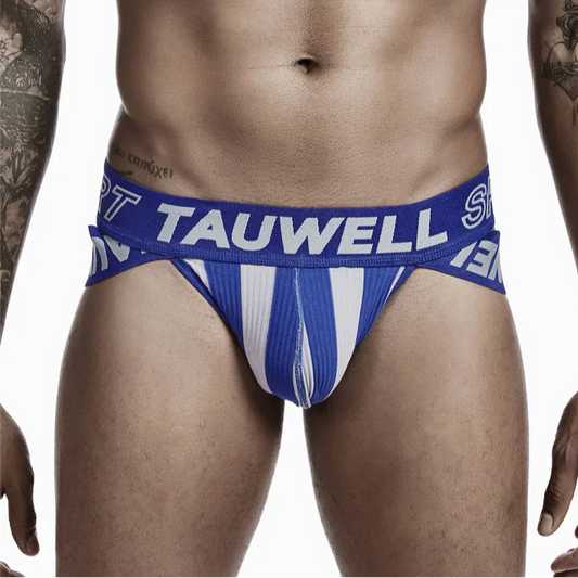 blue Men’s TAUWELL Striped Jock Briefs - pridevoyageshop.com - gay men’s thongs, boxers, briefs and jockstraps