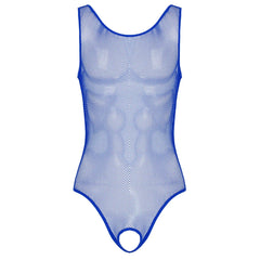 blue Nightport Mesh Bodysuit - pridevoyageshop.com - gay men’s harness, lingerie and fetish wear