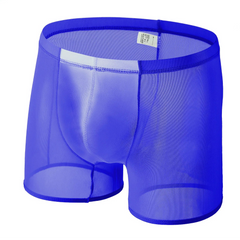 blue Pink Men’s See-Through Mesh Male Power Show Boxers - pridevoyageshop.com - gay men’s thongs, boxers, briefs and jockstraps