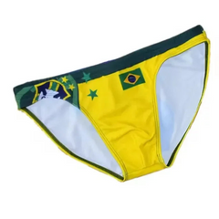 brazil flag Men’s Flag Frenzy Swim Briefs - pridevoyageshop.com - gay men’s sexy swim briefs, trunks, board shorts, and bikinis