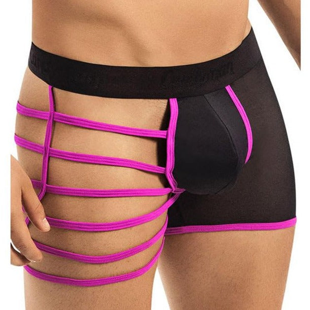 rose Neon Men's Leg Show Boxer Briefs - pridevoyageshop.com - gay men’s underwear and swimwear