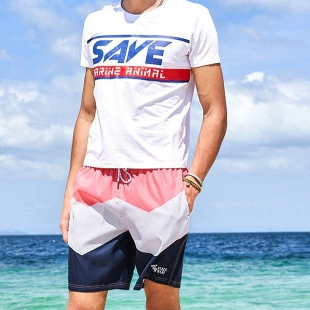 a hot man in pink Coastal Charm Board Shorts - pridevoyageshop.com - gay men’s underwear and swimwear