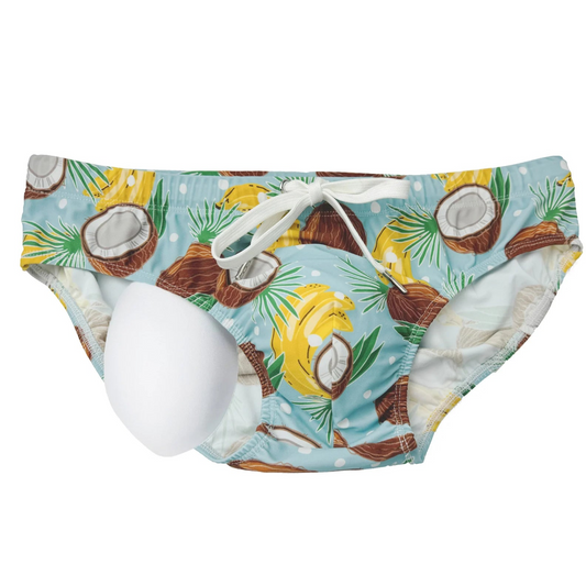 coconut Men’s Jungle Juice Swim Briefs with Pad - pridevoyageshop.com - gay men’s sexy swim briefs, trunks, board shorts, and bikinis