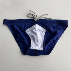 dark blue Desmiit Men’s Heatseeker Micro Swim Briefs - pridevoyageshop.com - gay men’s sexy swim briefs, trunks, board shorts, and bikinis