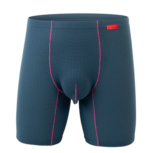 dark blue Men's Glory Big Pouch Waffle-Knit Long Boxers - pridevoyageshop.com - gay men’s thongs, boxers, briefs and jockstraps