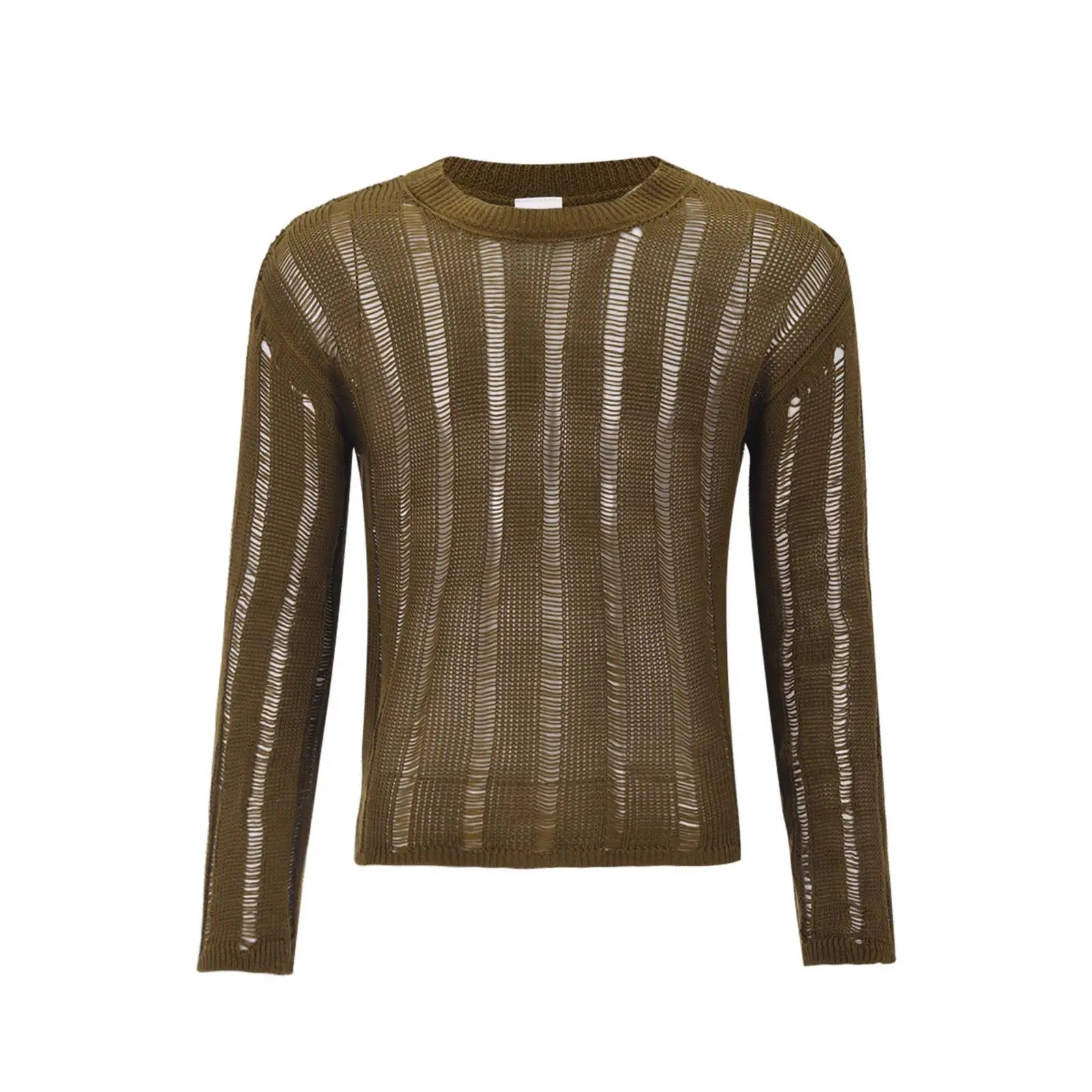 dark brown Trace Knit Sweater - pridevoyageshop.com - gay men’s harness, lingerie and fetish wear