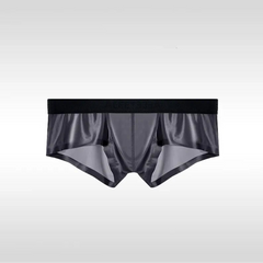 dark gray Men's Slick Seduction Ice Silk Boxers - pridevoyageshop.com - gay men’s thongs, boxers, briefs and jockstraps
