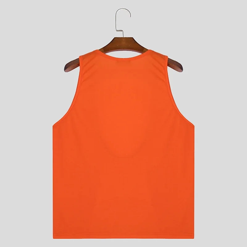 dark orange Chest Day Drop Vest – pridevoyageshopcom – gay mens clubwear mesh tanks crop tops fashion tops partywear activewear