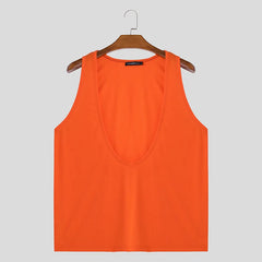 dark orange Chest Day Drop Vest – pridevoyageshopcom – gay mens clubwear mesh tanks crop tops fashion tops partywear activewear