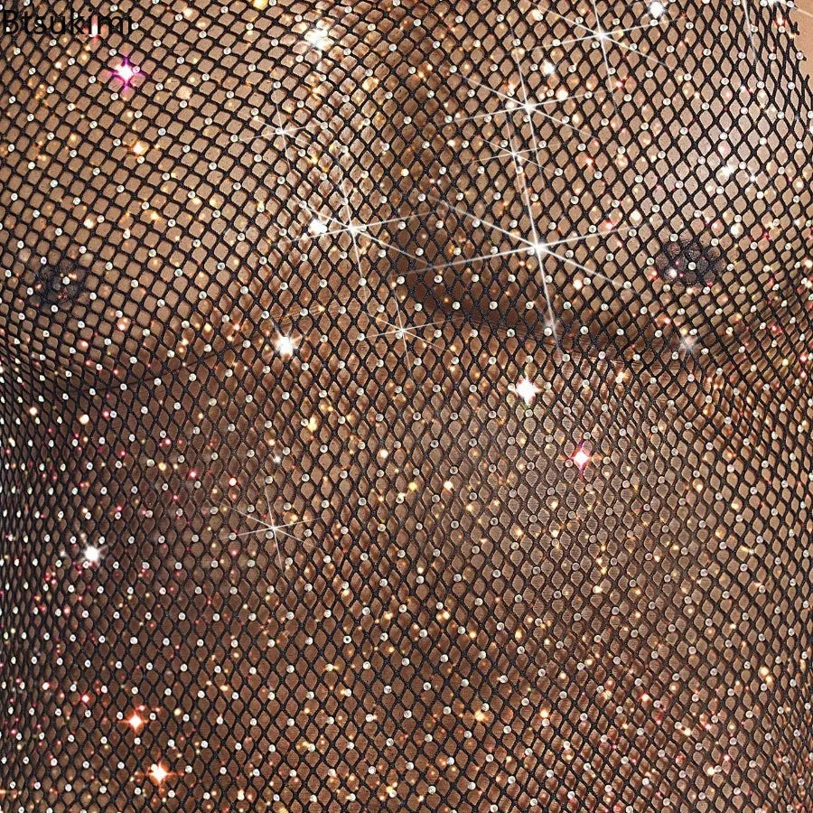 details of Boy's Crowned Rhinestone Mesh Tank - pridevoyageshop.com - gay men's fashion, clubwear, party outfit