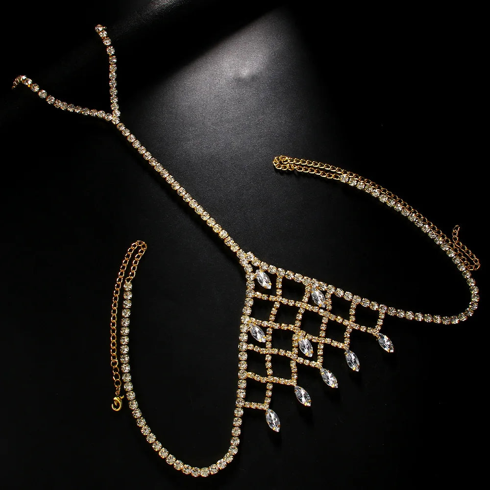 details of Chelsea Showboy Crystal Body Chain - pridevoyageshop.com - gay men's harness, fetish gear, rave outfit