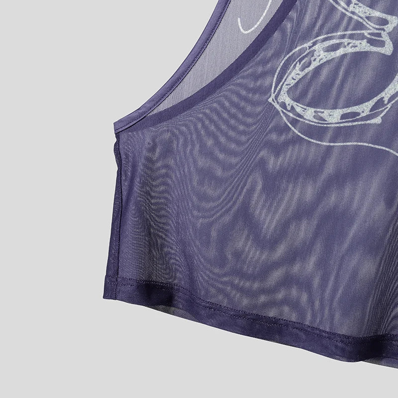 details of Dark Garden Sheer Harness Cami – pridevoyageshop.com – gay men’s harness, lingerie and fetish wear