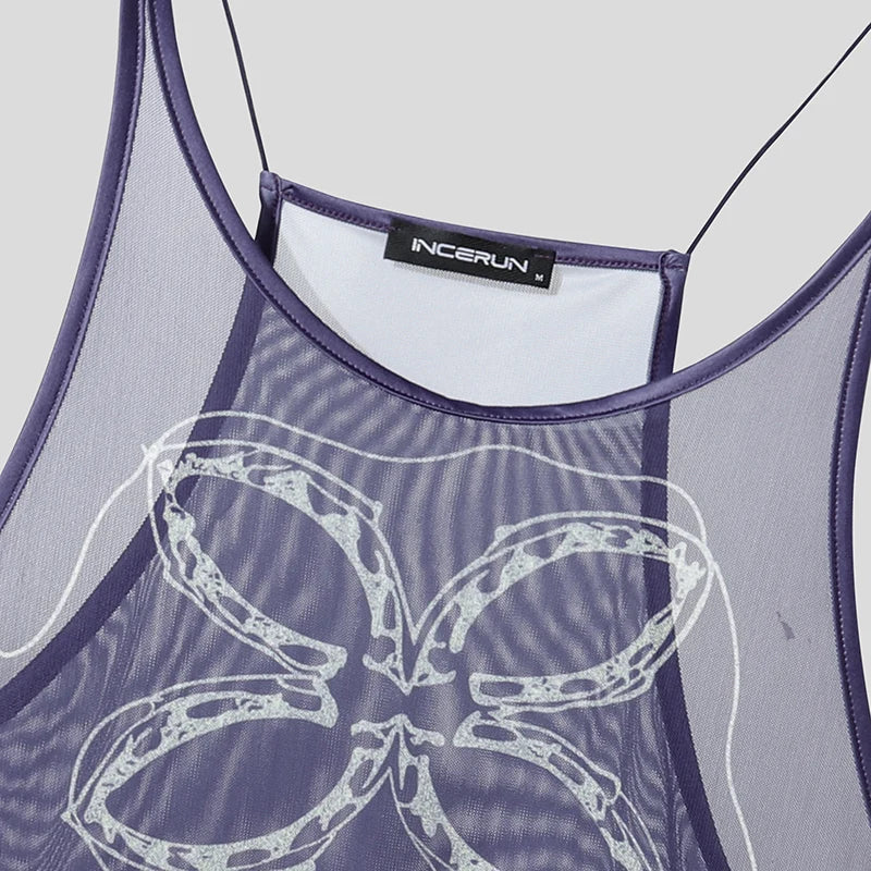 details of Dark Garden Sheer Harness Cami – pridevoyageshop.com – gay men’s harness, lingerie and fetish wear