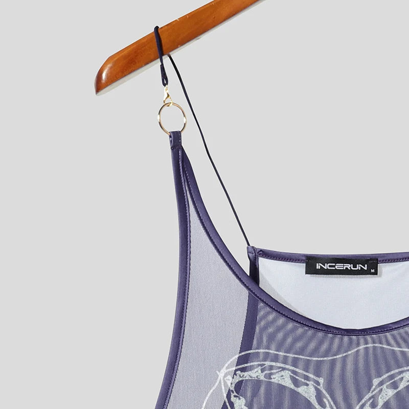 details of Dark Garden Sheer Harness Cami – pridevoyageshop.com – gay men’s harness, lingerie and fetish wear