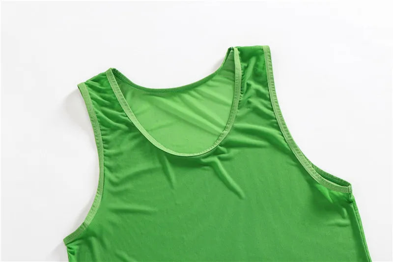 details of Discreet Mesh Tank - pridevoyageshop.com - gay men's fashion, clubwear, party outfit