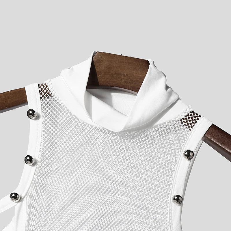 details of Folsom Fantasy Studded Mesh Harness Top - pridevoyageshop.com - gay men's harness, fetish gear, rave outfit