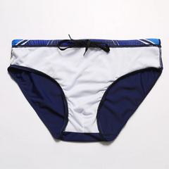 details of Men's Deep Blue Speed Navy Swim Briefs - pridevoyageshop.com - gay men’s sexy swim briefs, trunks, board shorts, and bikinis