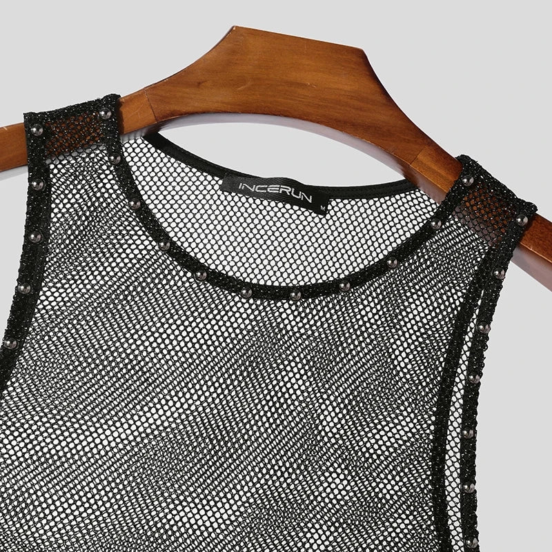 details of Men’s Halo Circuit Sparkle Mesh Tank - pridevoyageshop.com - gay men’s harness, lingerie and fetish wear