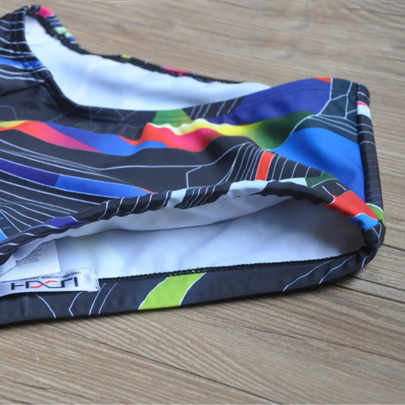 details of Men’s Pride Voltage Low Rise Swim Trunks no pad – pridevoyageshop.com – gay men’s sexy swim briefs, trunks, board shorts, and bikinis