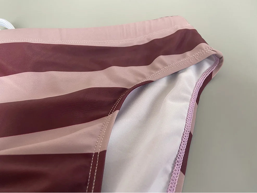 details of Men’s Spank Me Striped Swim Briefs - pridevoyageshop.com - gay men’s sexy swim briefs, trunks, board shorts, and bikinis
