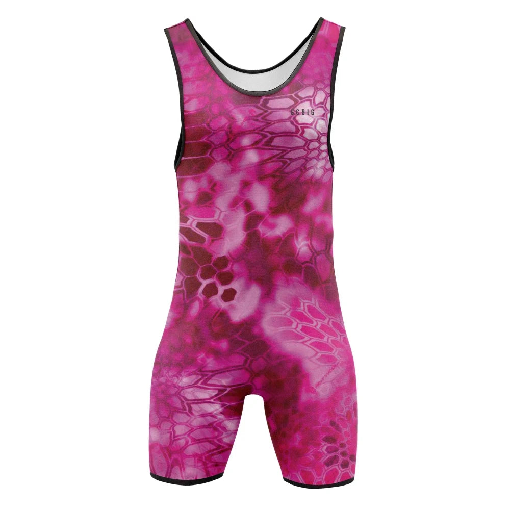 details of Pink Venom Men’s Toxic Trait Print Singlet – pridevoyageshop.com – gay men’s harness, lingerie and fetish wear