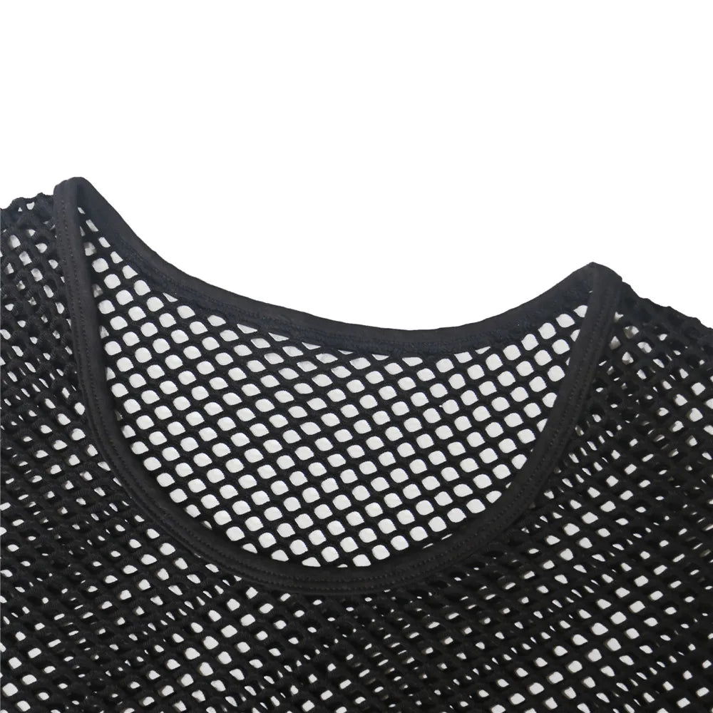 details of Short Circuit Net Crop - pridevoyageshop.com - gay men’s harness, lingerie and fetish wear