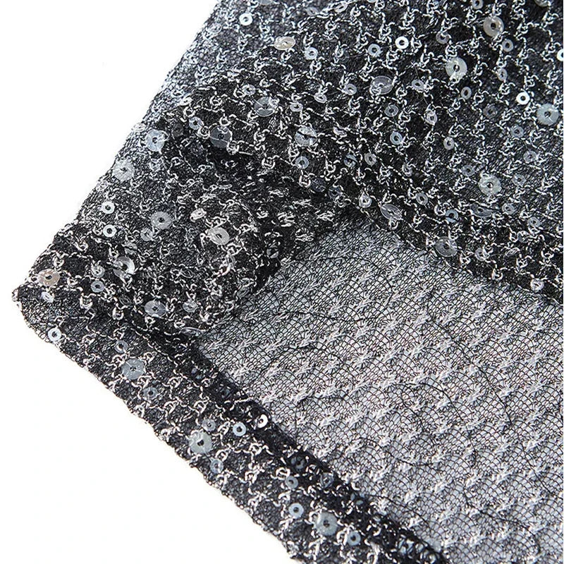 details of Silver Catch Light Sequin Mesh Tank - pridevoyageshop.com - gay men's fashion, clubwear, party outfit