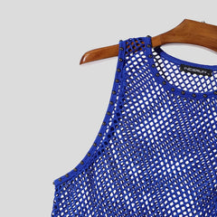 details of Studded Showboi Mesh Tank – pridevoyageshopcom – gay mens clubwear mesh tanks crop tops fashion tops partywear activewear