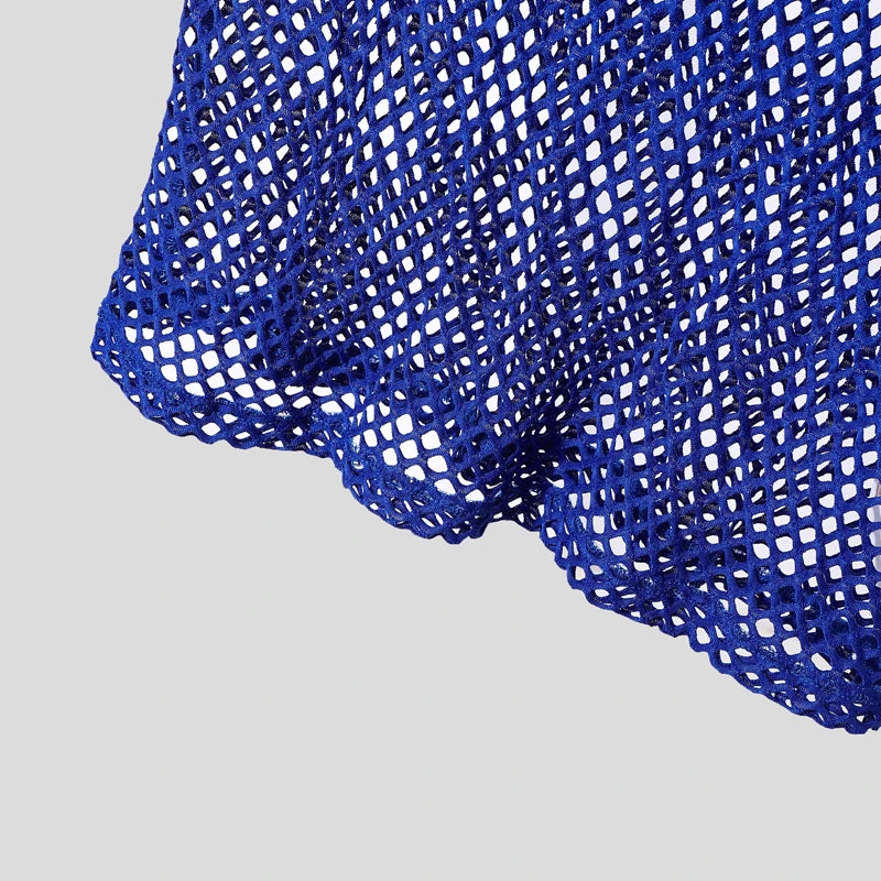 details of Studded Showboi Mesh Tank – pridevoyageshopcom – gay mens clubwear mesh tanks crop tops fashion tops partywear activewear