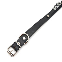 details of The Label Rhinestone and PU Leather Collar – pridevoyageshop.com – gay men’s harness, lingerie and fetish wear