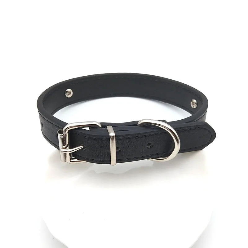 details of The Label Rhinestone and PU Leather Collar – pridevoyageshop.com – gay men’s harness, lingerie and fetish wear