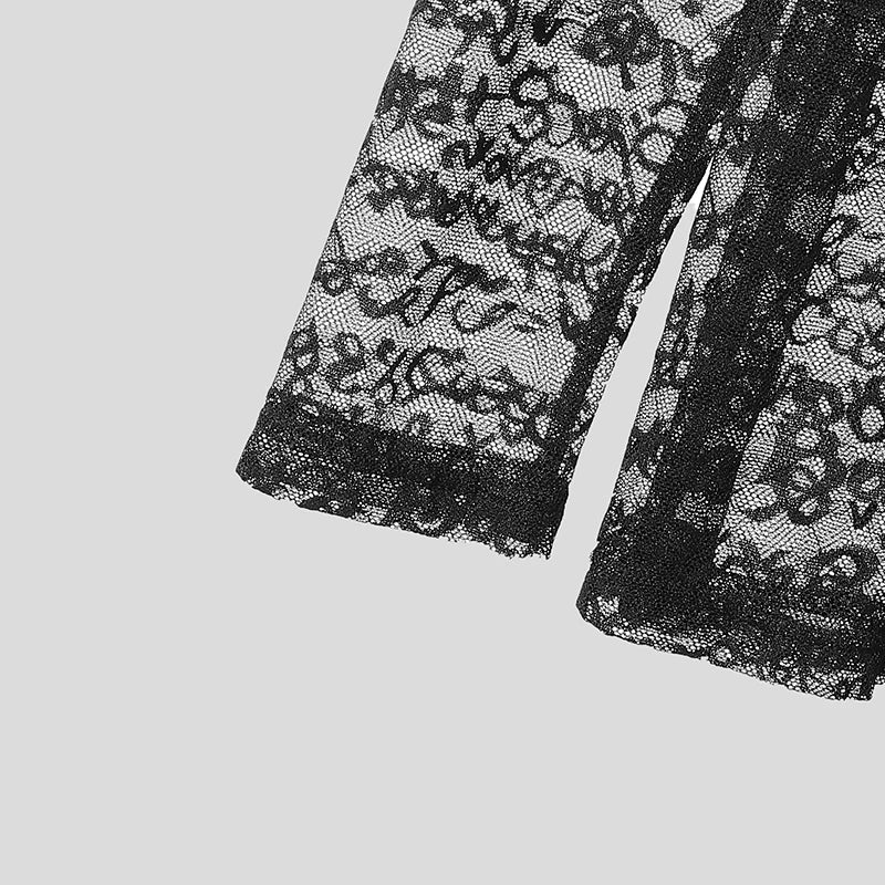 details of Velvet Rumor Script Long Mesh Sleeve - pridevoyageshop.com - gay men’s harness, lingerie and fetish wear