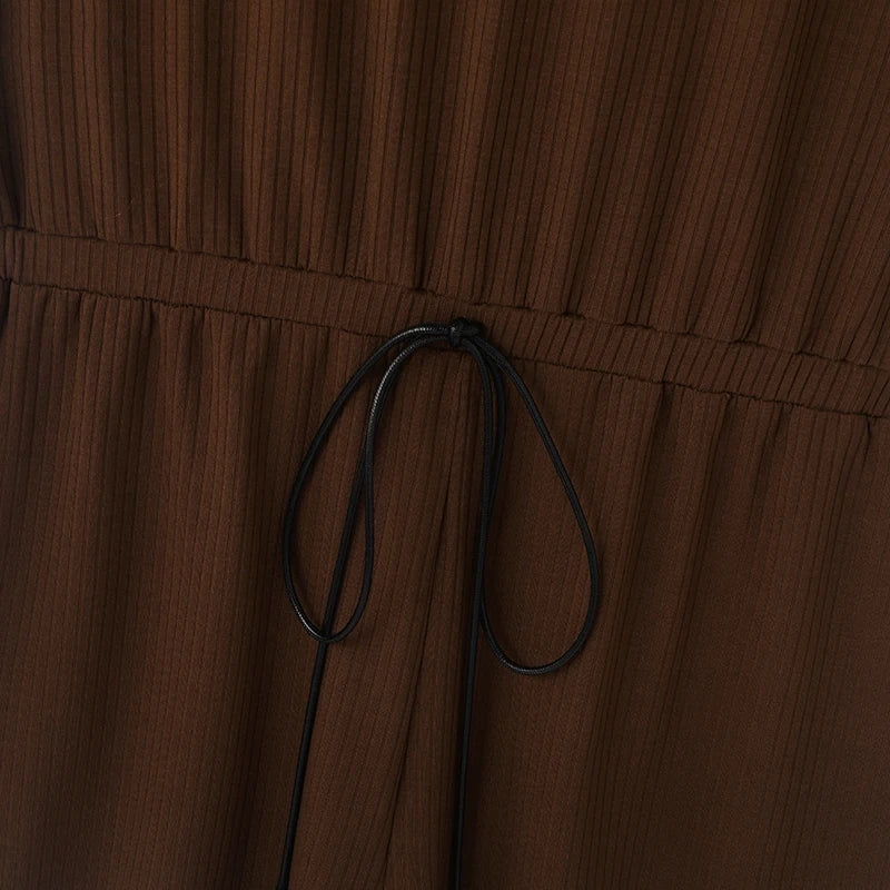 details of a flat lay of Brown Late Checkout Ribbed Romper - pridevoyageshop.com - gay men's fashion, clubwear, party outfit