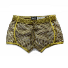 details of army green DM Men’s Trade Bait See-Thru Mesh Shorts – pridevoyageshop.com – gay men’s sexy swim briefs, trunks, board shorts, and bikinis