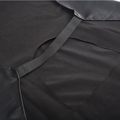 details of black Daddy’s Brutal Bistro Fetish Apron – pridevoyageshop.com – gay men’s harness, lingerie and fetish wear