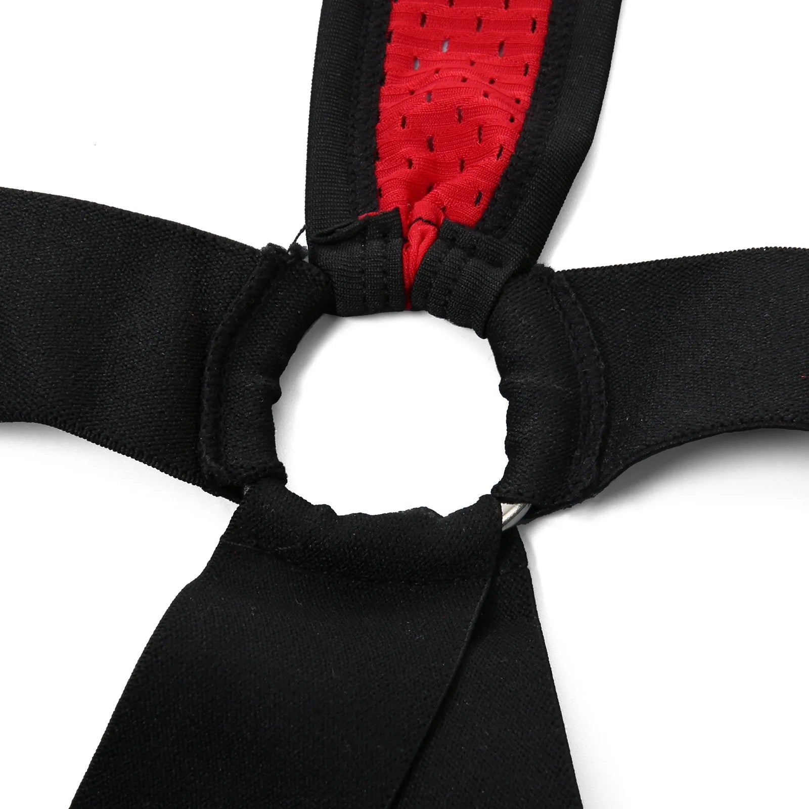 details of black Hookup Mesh Harness Singlet – pridevoyageshop.com – gay men’s harness, lingerie and fetish wear