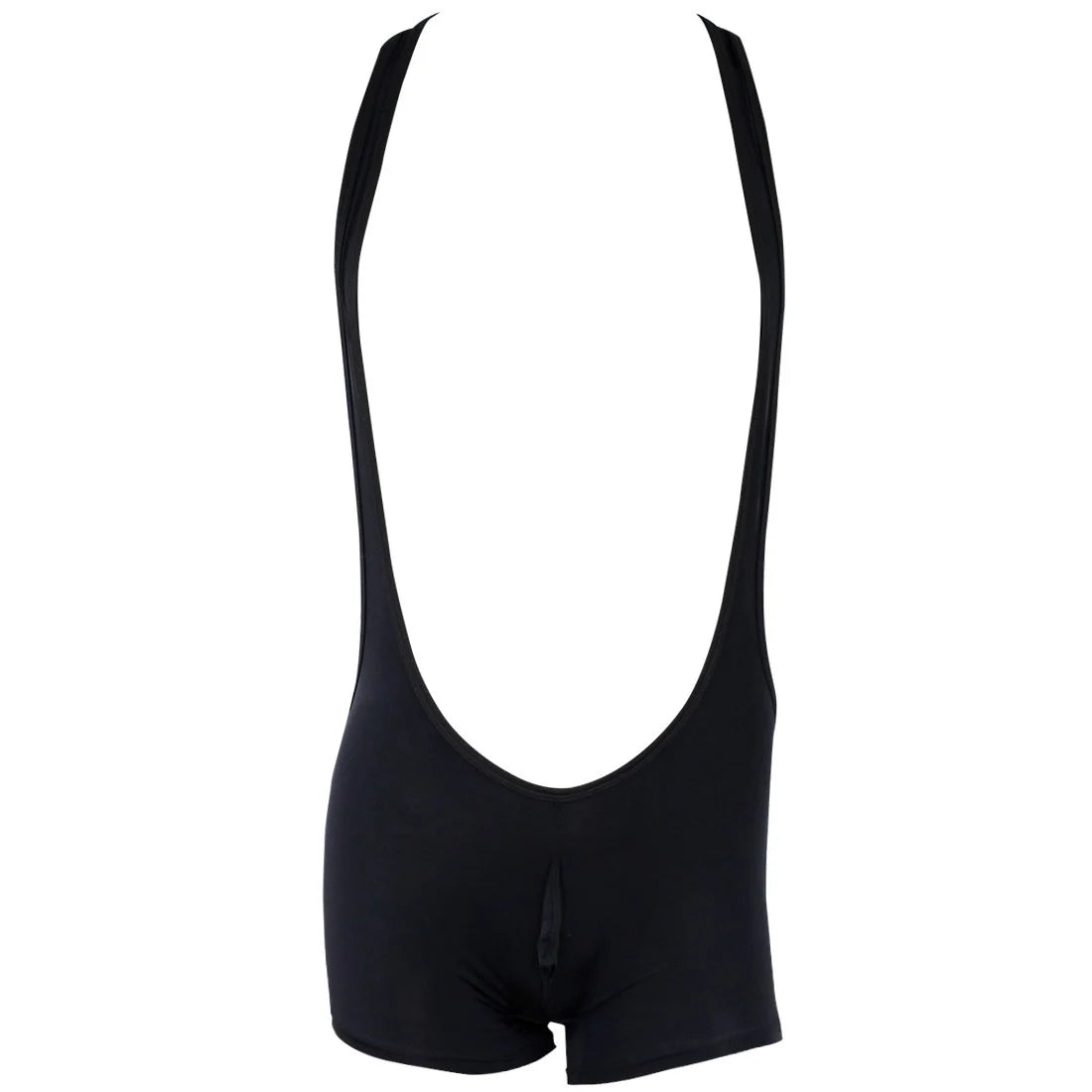 details of black Men’s Bare Minimum Singlet – pridevoyageshop.com – gay men’s harness, lingerie and fetish wear