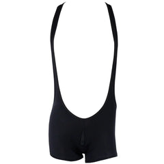 details of black Men’s Bare Minimum Singlet – pridevoyageshop.com – gay men’s harness, lingerie and fetish wear