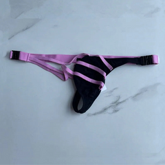 details of black Men’s Bondage Signal Swim Bikini Thong – pridevoyageshop.com – gay men’s sexy swim briefs, trunks, board shorts, and bikinis