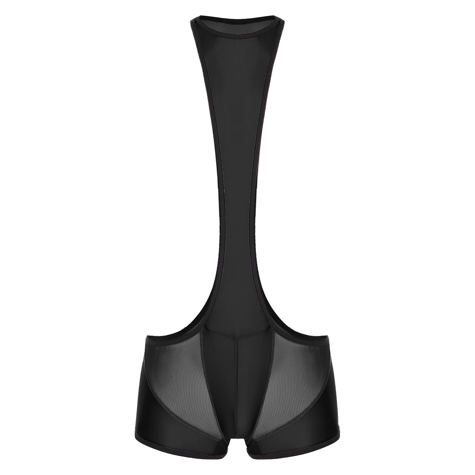 details of black Men’s Glimpse Cutout Mesh Singlet – pridevoyageshop.com – gay men’s harness, lingerie and fetish wear