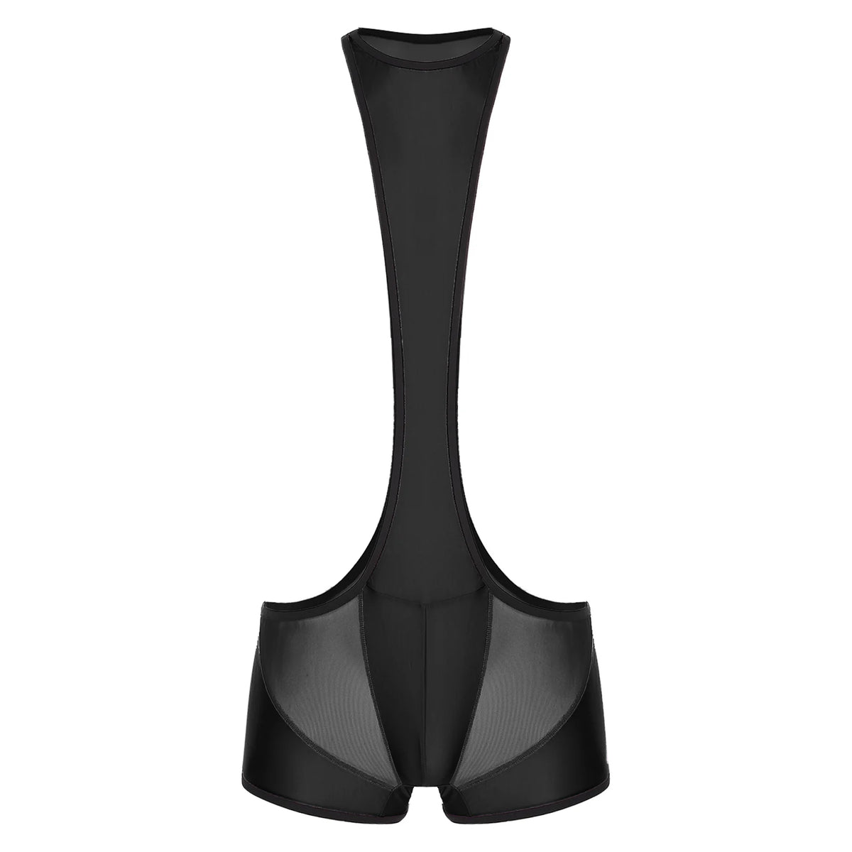 details of black Men’s Glimpse Cutout Mesh Singlet – pridevoyageshop.com – gay men’s harness, lingerie and fetish wear